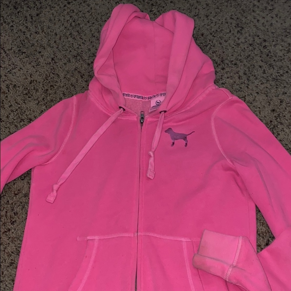 PINK Victoria secret sequin zip up